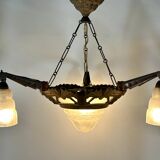 Art Deco chandelier with 4 lights, 1930.