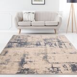 2.4x3.4 m Blue and beige wool rug