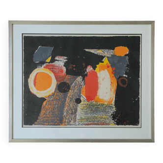 Kulo Green, Composition, Color Lithography, Framed