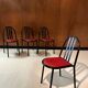 4 leather and steel chairs, designed by Robert Mallet-Stevens