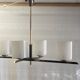 Chandelier in brass and lacquered metal 50s 60s