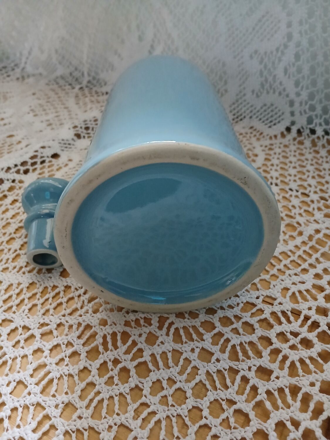 Blue ceramic bottle