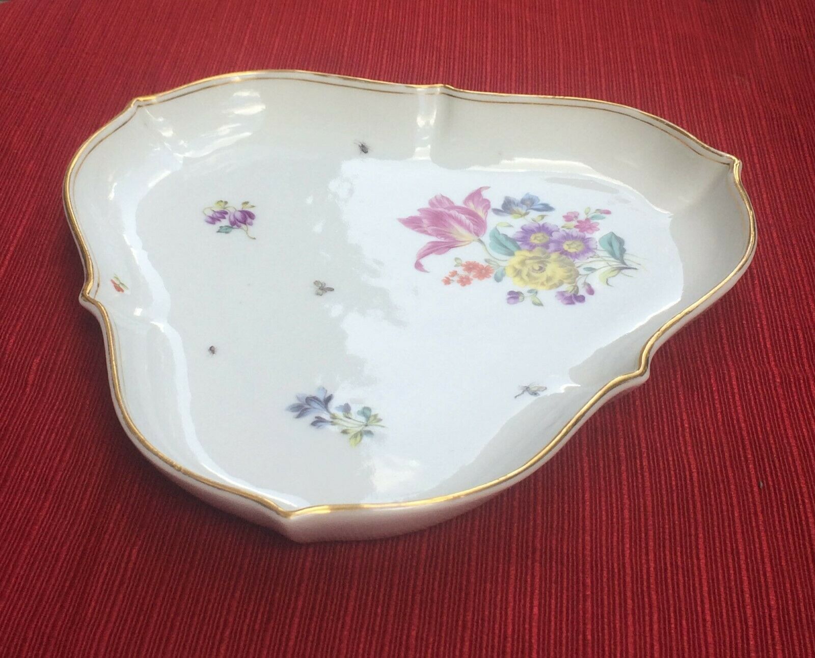 Triangular German porcelain platter