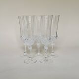 Set of 5 Cristal d'Arques champagne flutes