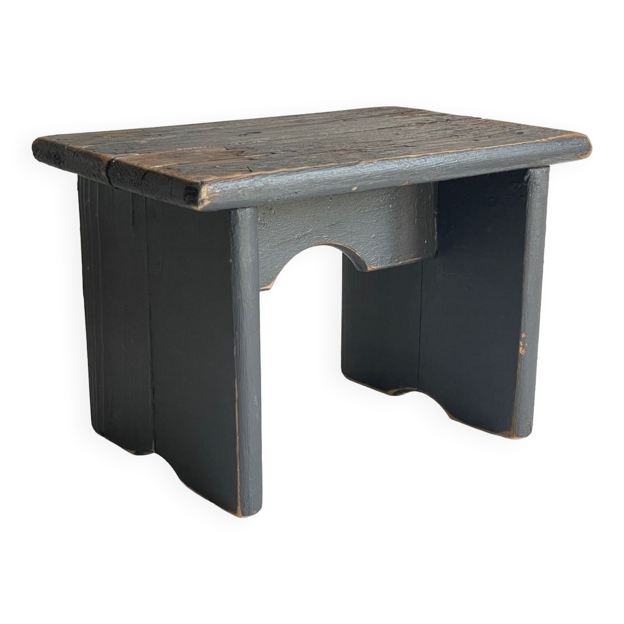 Vintage patinated grey stool