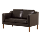 Danish black aniline leather sofa by Hurup, 1980s