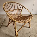 Fauteuil en rotin vintage