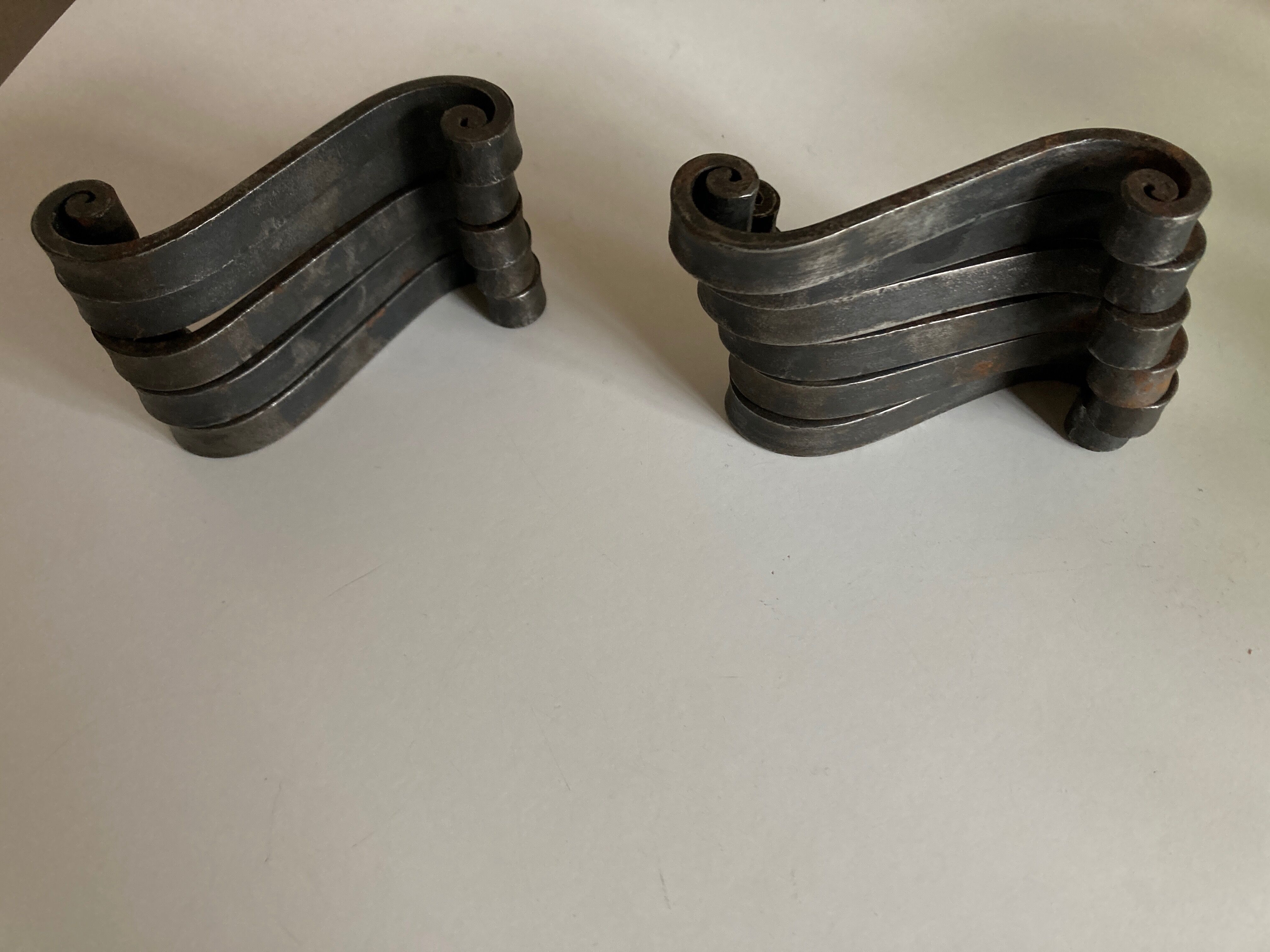 Set of 11 knife holders in beaten iron Provence 1950
