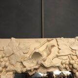 Charming artist mirror "at the vine" plaster of the 1990s 64x64cm