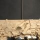 Charming artist mirror "at the vine" plaster of the 1990s 64x64cm