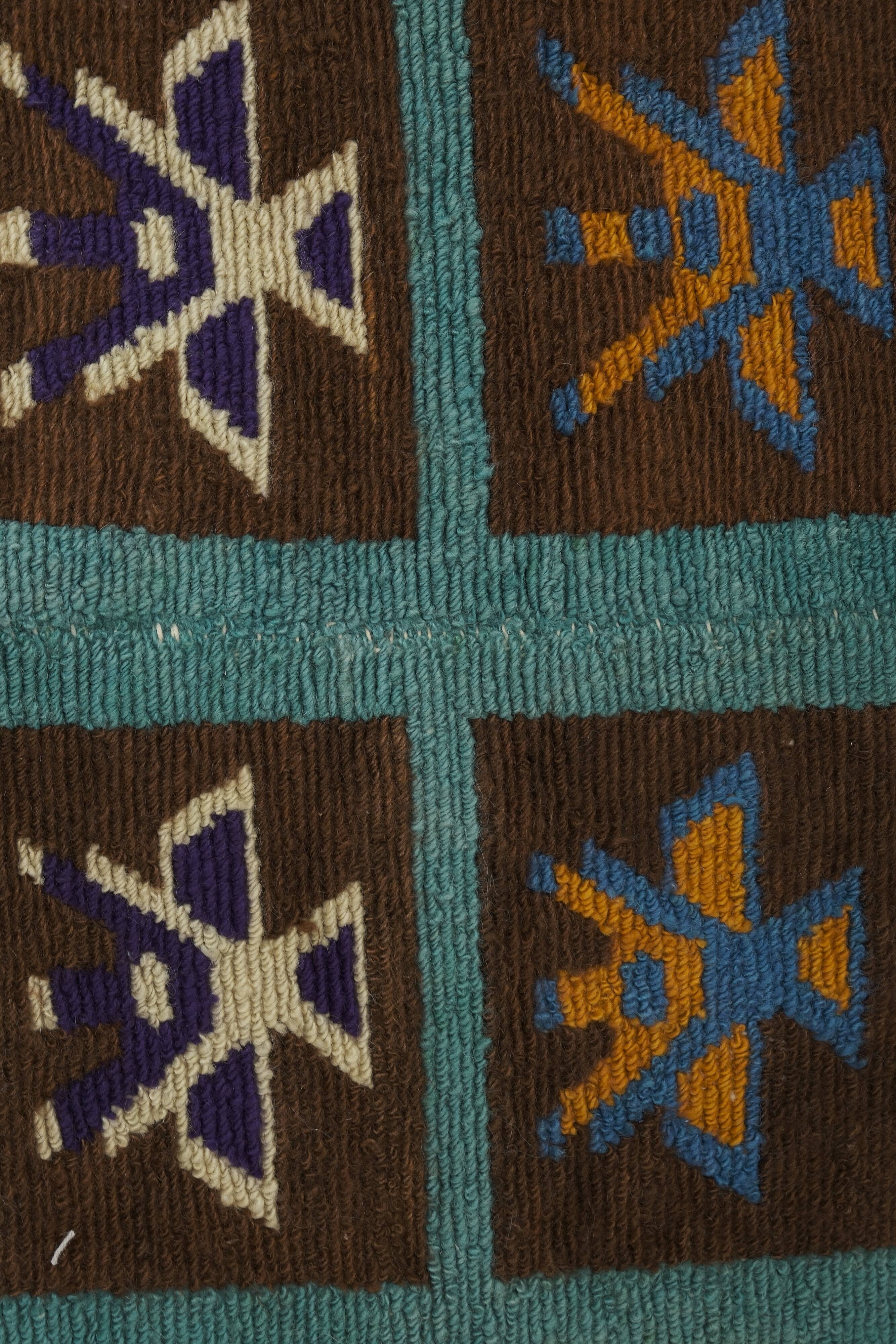 Vintage Turkish Oushak Rug Handwoven 125x140 cm