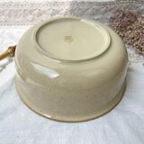 Beige speckled stoneware salad bowl Tulowice Poland 1970