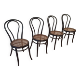 Chaises de salle à manger en hêtre courbé dans le style de Thonet, Italie, lot de 4