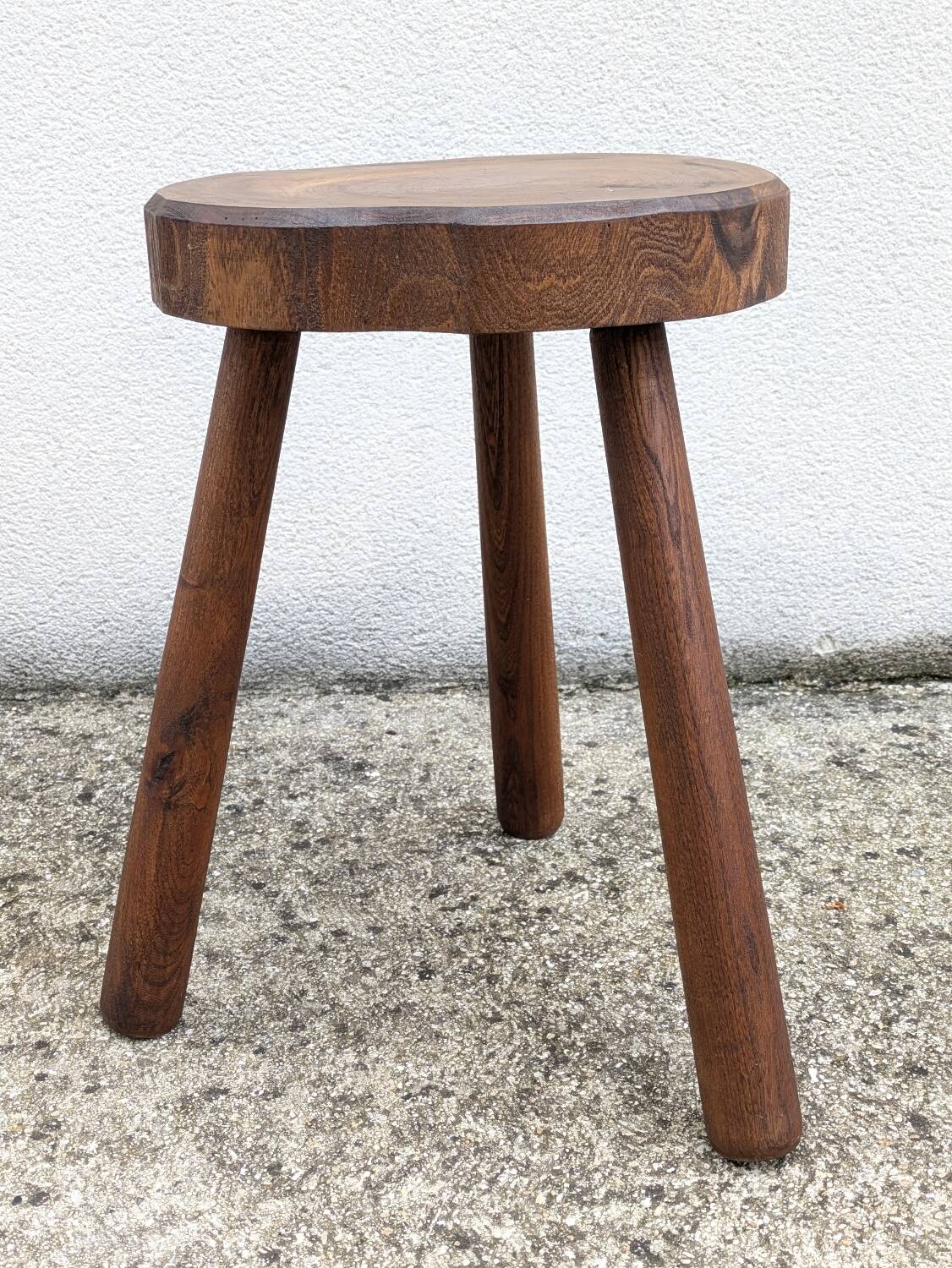 Vintage brutalist tripod stool