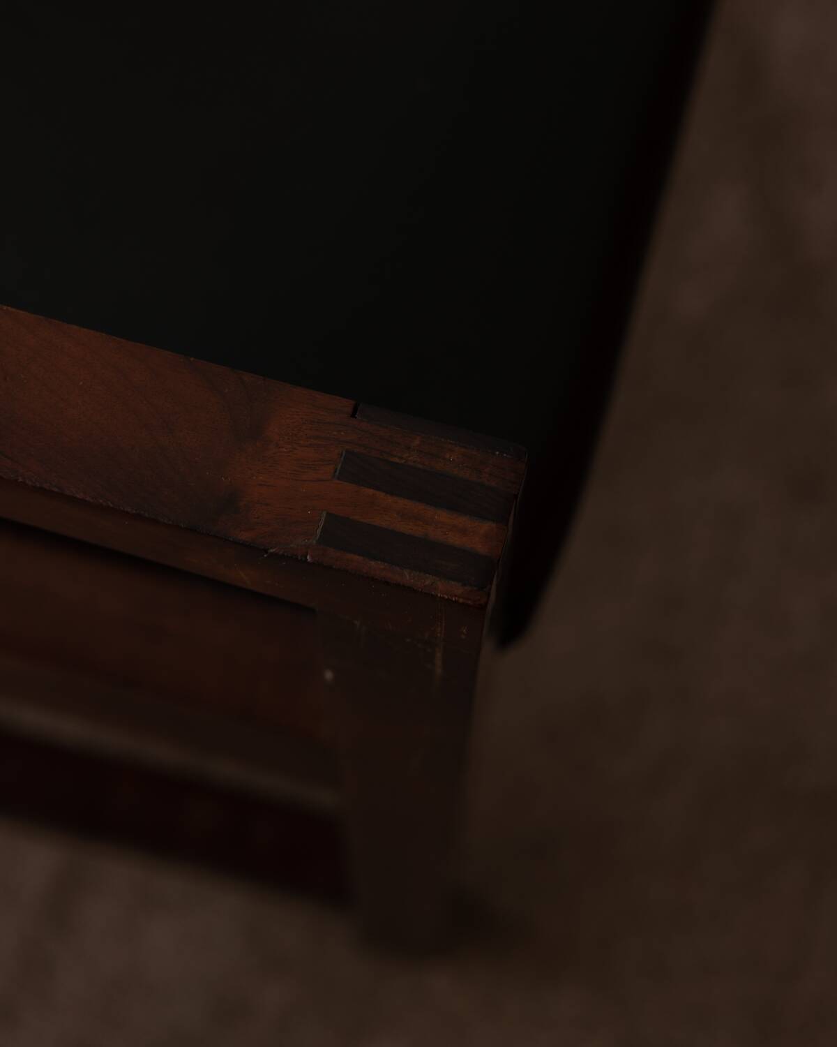 Vintage wooden armchair in black leatherette, Scandinavian style