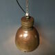 Old copper industrial church pendant light, Dutch 1930
