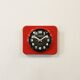 Vintage red bakelite wall clock from prim, 1970s