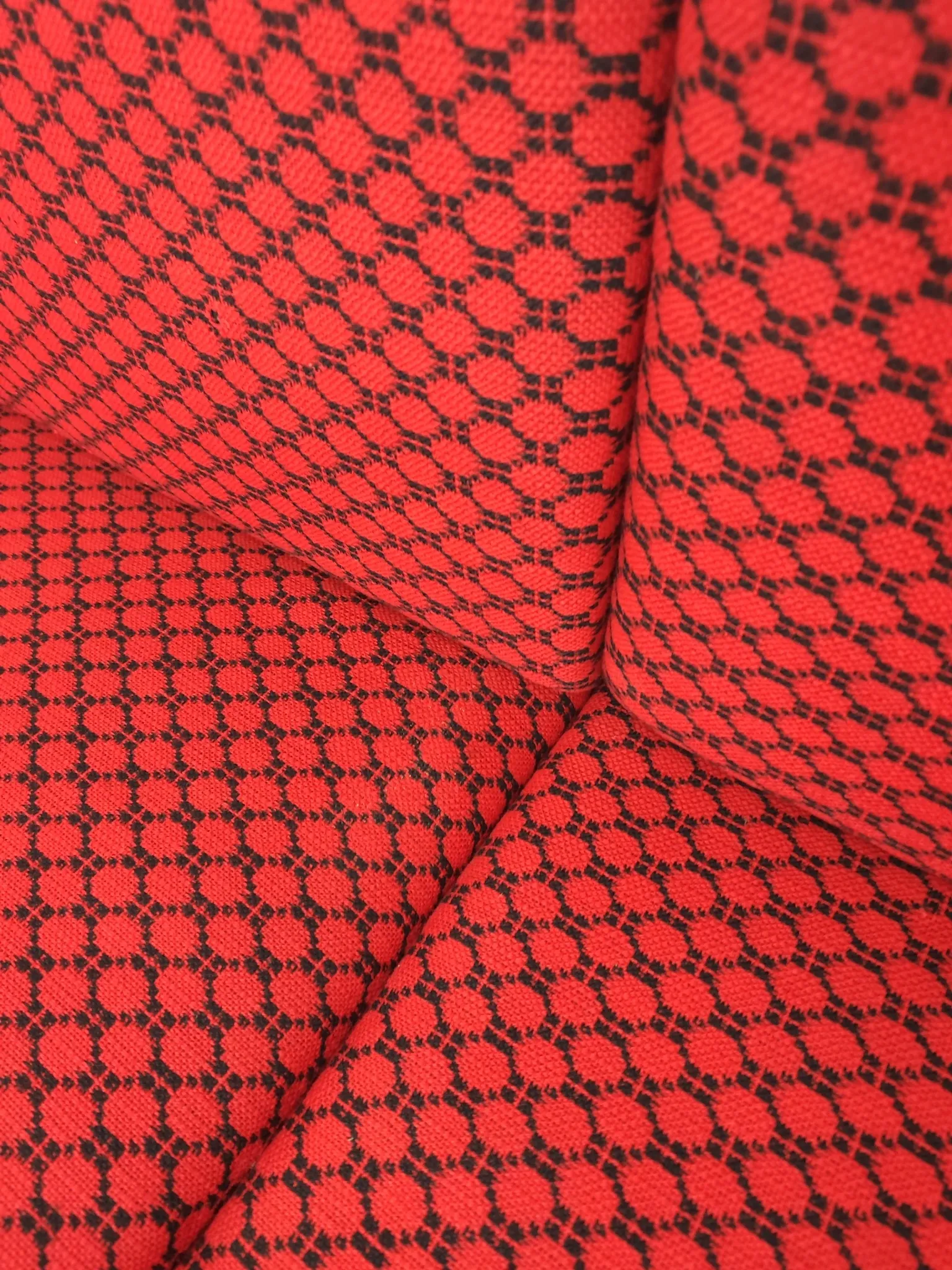 Folding bench Daybed sofa red and black fabric Libena Ex Teh