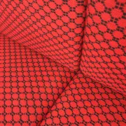 Folding bench Daybed sofa red and black fabric Libena Ex Teh