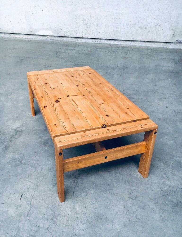 Scandinavian Modern Design Solid Pine Coffee Table, 1970s