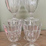 6 vintage faceted stemware