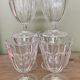 6 verres à pied à facettes vintage