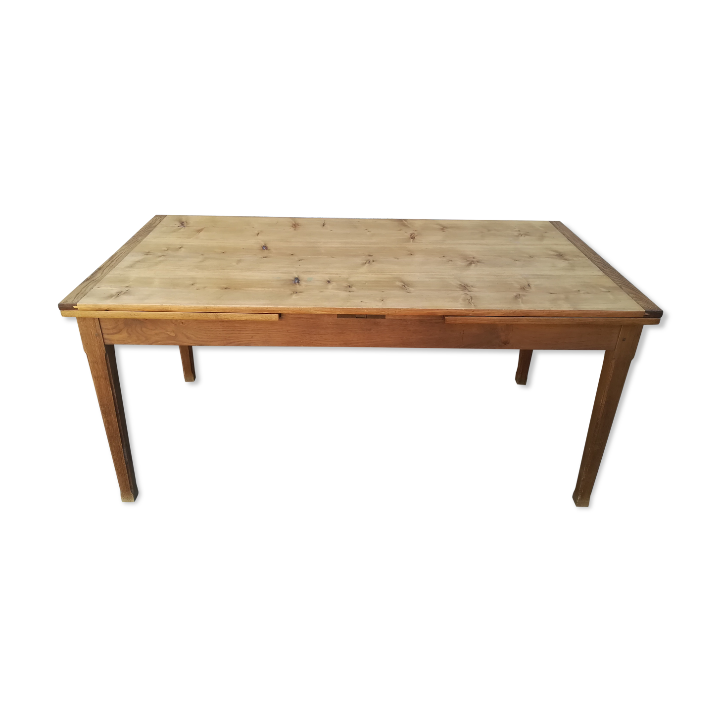 Farmhouse table with two extensions