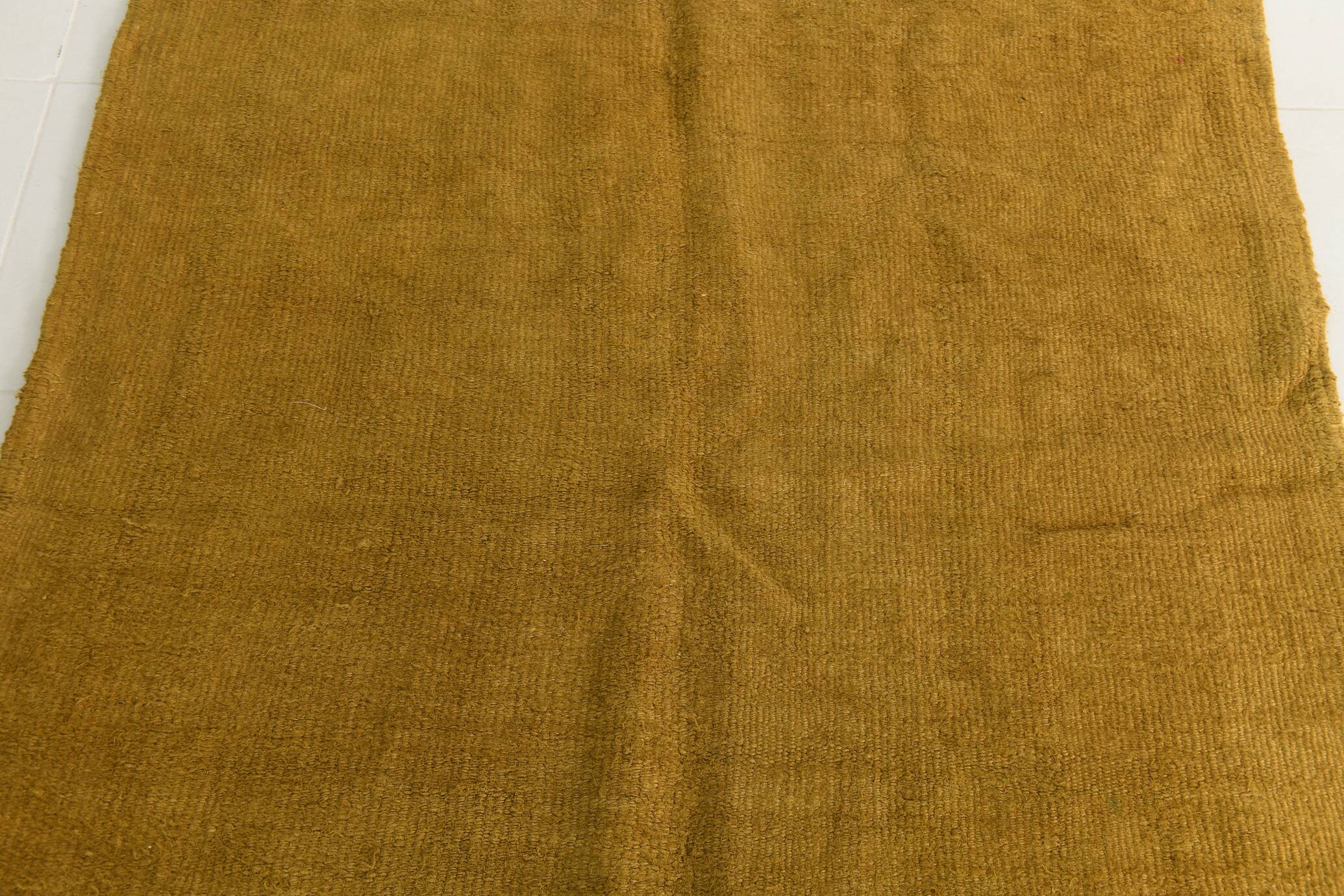 Turkish Dark Mustard Vintage Kilim Rug, 135x268Cm