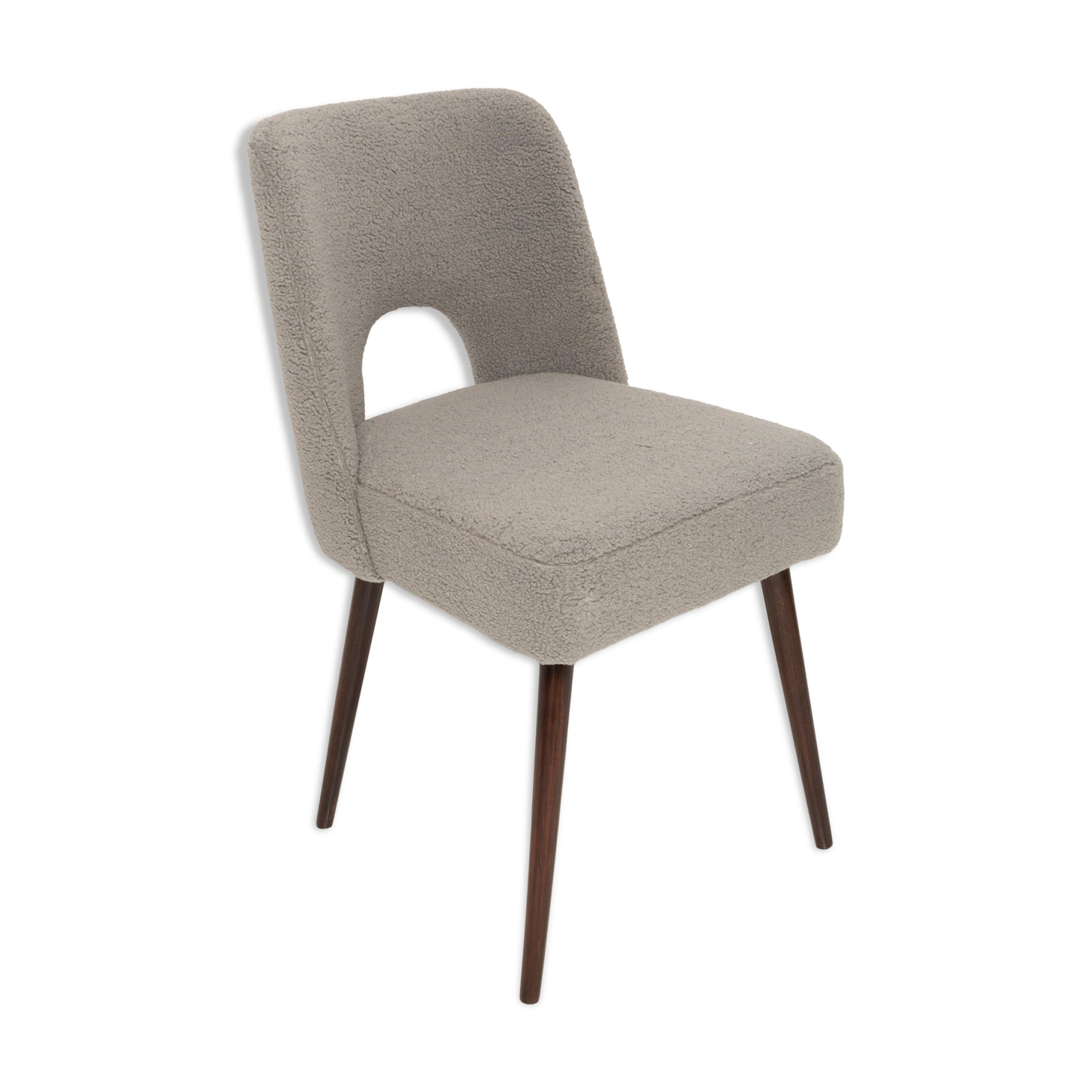 'Shell' Chair in Grey Boucle, Europe, 1960s