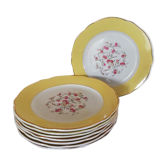 Set of 8 flat plates Lunéville model Sylvère