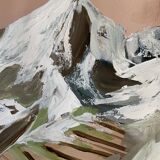 Snow top peak original acrylic painting