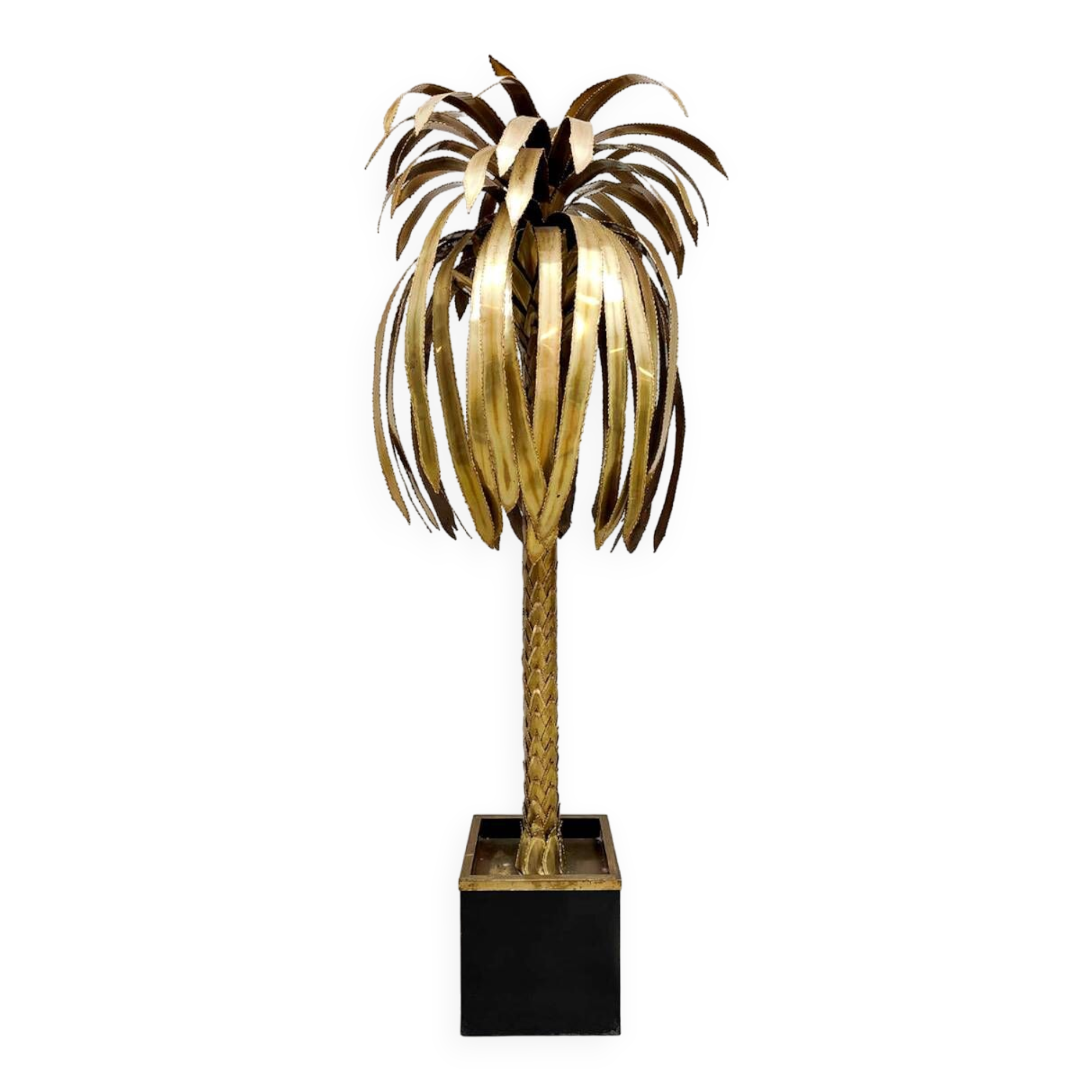 Vintage brass palmtree floor lamp Maison Jansen style