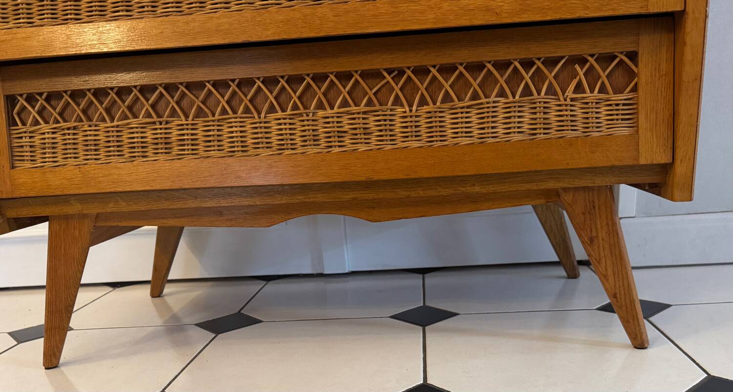 Vintage chest of drawers with compass feet