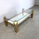 Vintage 23kt gold plate coffee table by Belgochrom, 1970s