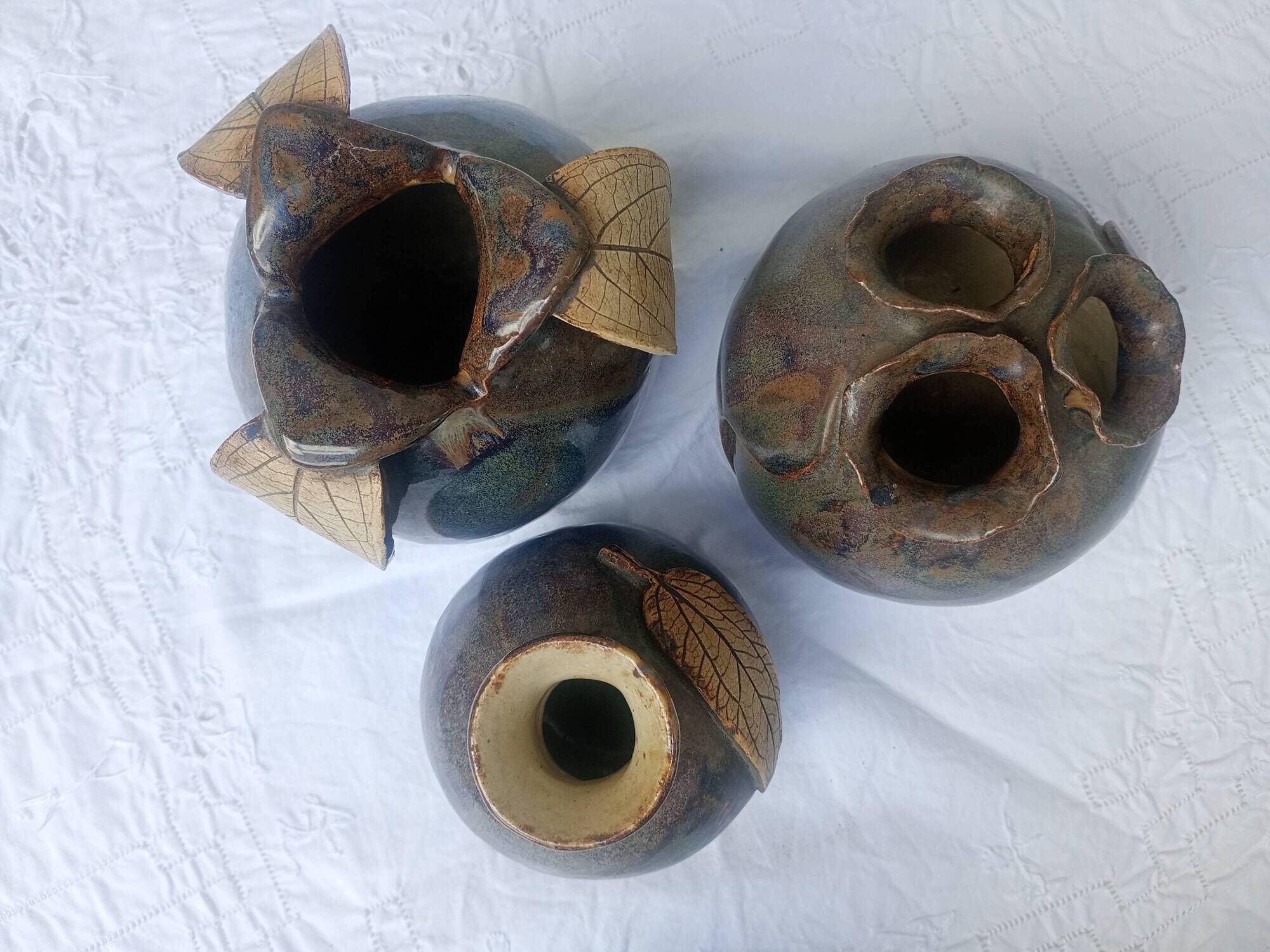 Atelier Freiling 3x round vase for small bouquet in stoneware Autumn ambiance
