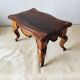 Antique solid wood footstool – Louis XV style, curved legs