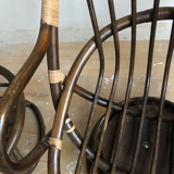 Lot of two rotating rattan chairs