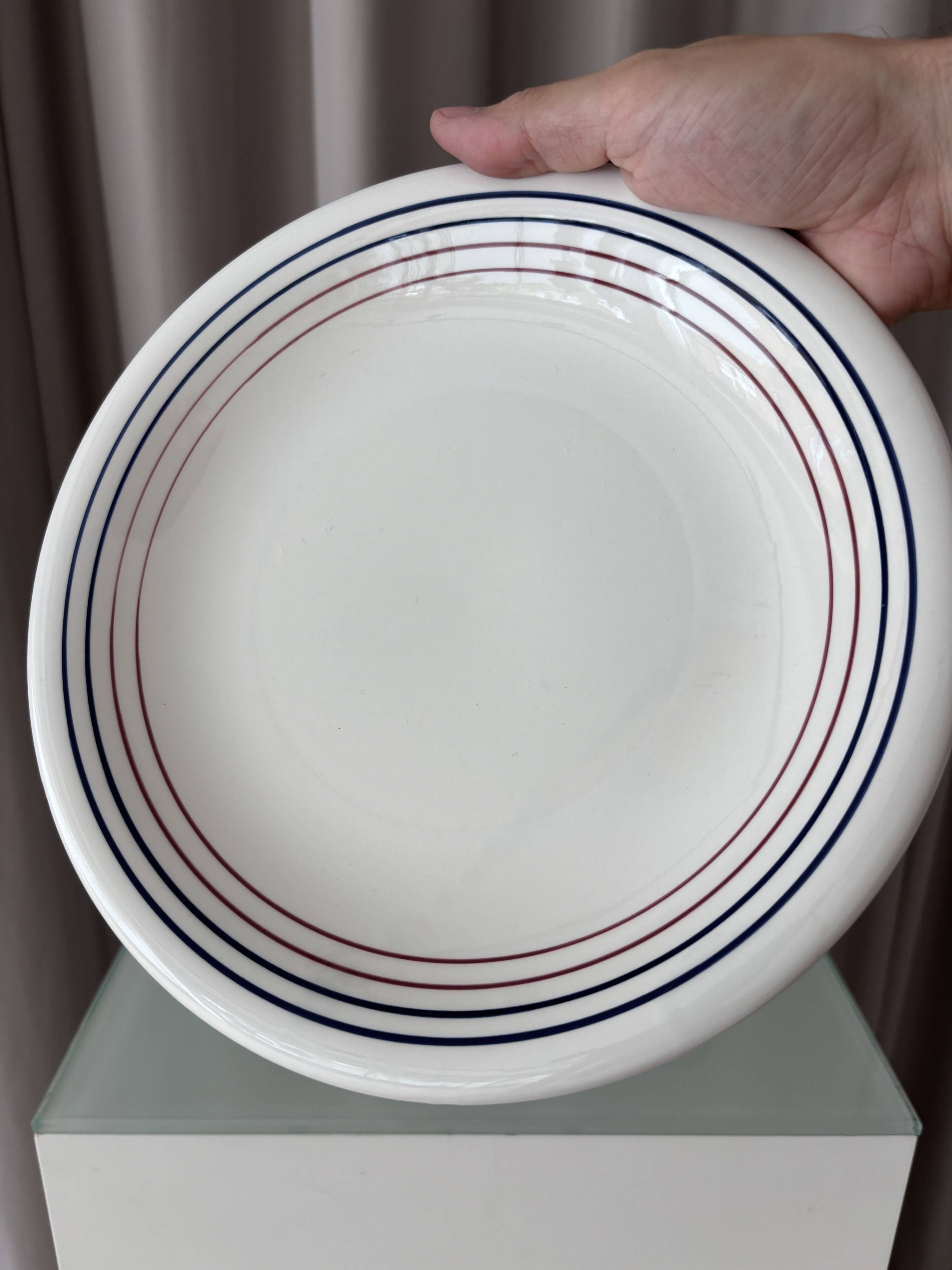 Set of 4 Vintage Primula Dinner Plates – Made in Italy – White Ceramic with