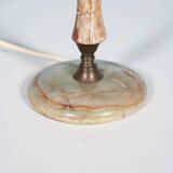 Chic hotel table lamp in onyx and brass, mid-century modern table lamp from the 70s.