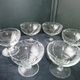 Set of 6 vintage champagne glasses in Cristallin Decoration of crosses