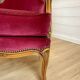 Vintage Louis XV style bergère / cabriolet armchair – Carved wood velvet