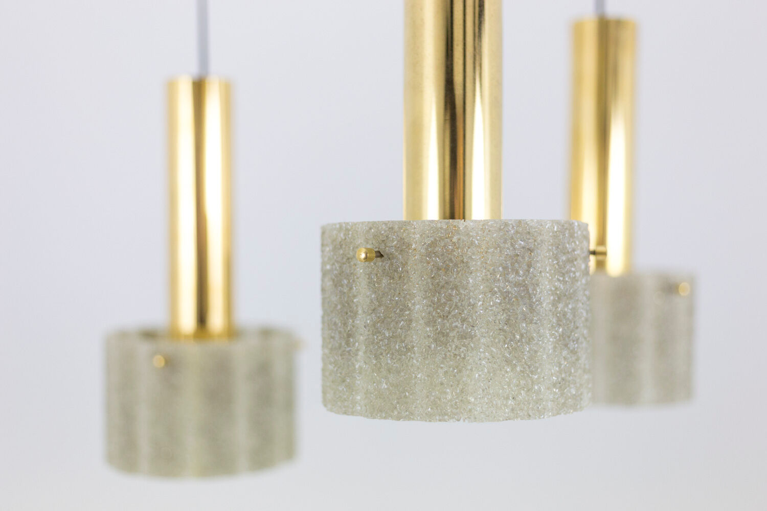 Hanging lamp in granite resin and gilded brass, 1950s