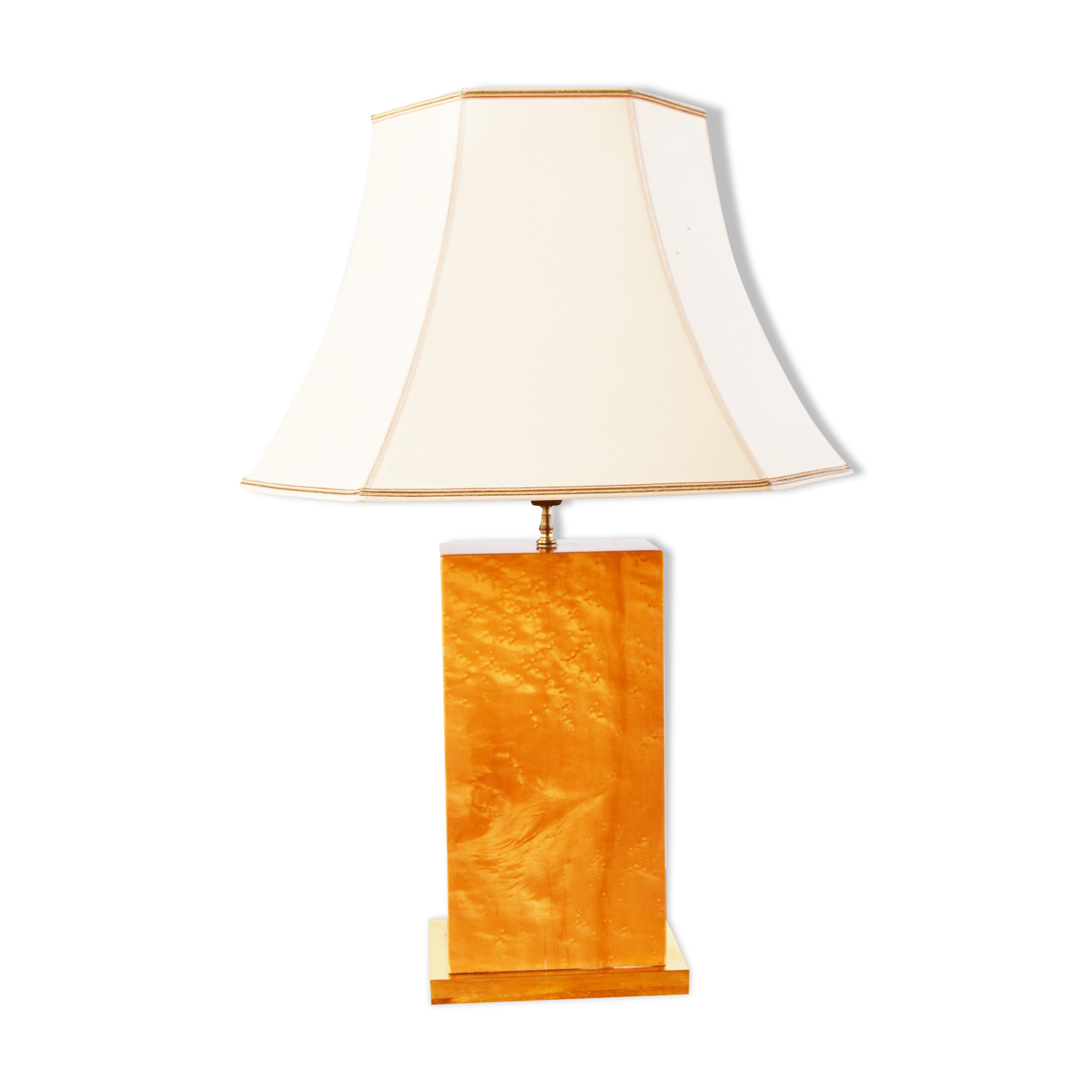 Vintage burl wood table lamp, 1970s
