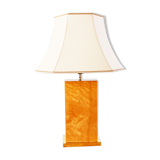 Lampe de table vintage en bois de loupe, années 1970