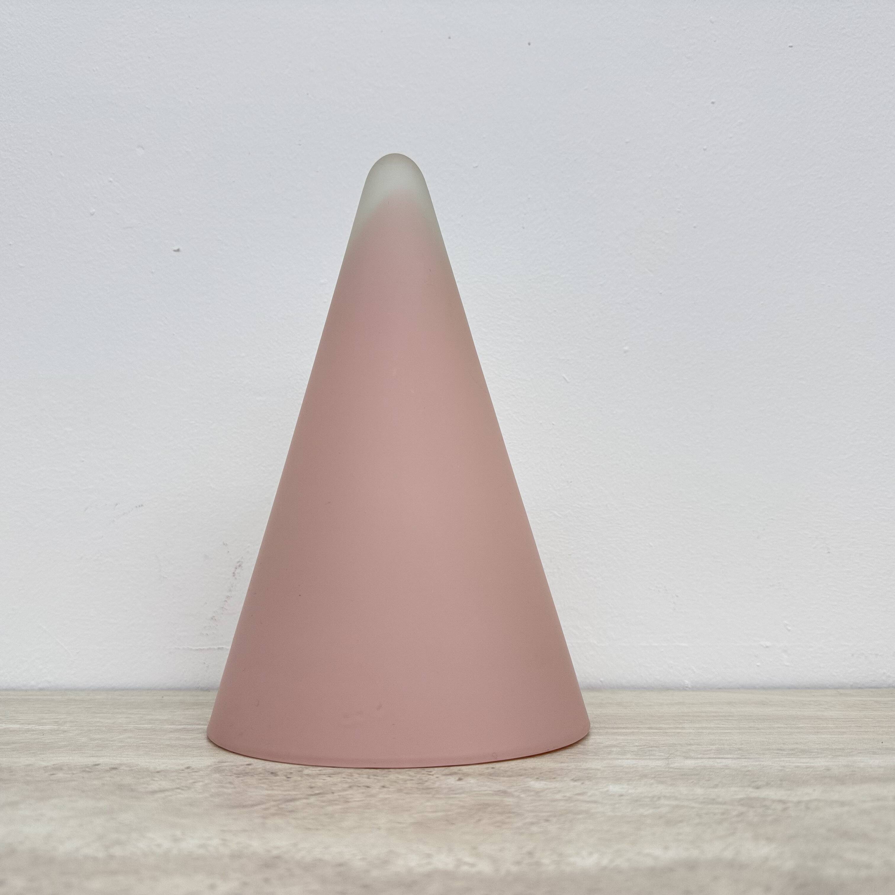Matte Pink glass SCE Teepee table lamp , 1970’s , France