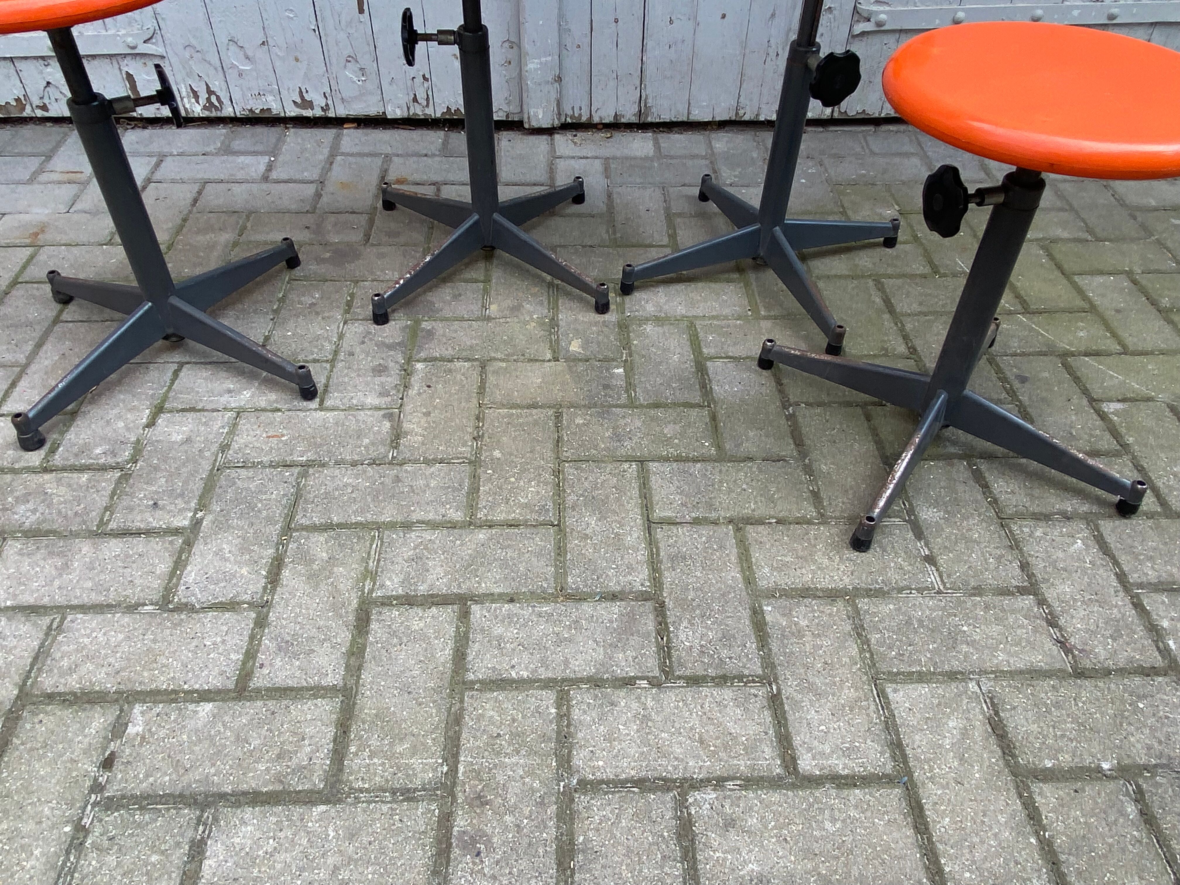 lot of 4 Industrial stool of Strafor 1960