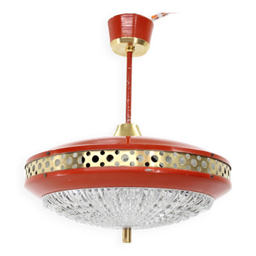 1970s space age metal pendant by ludib bratislava, czechoslovakia