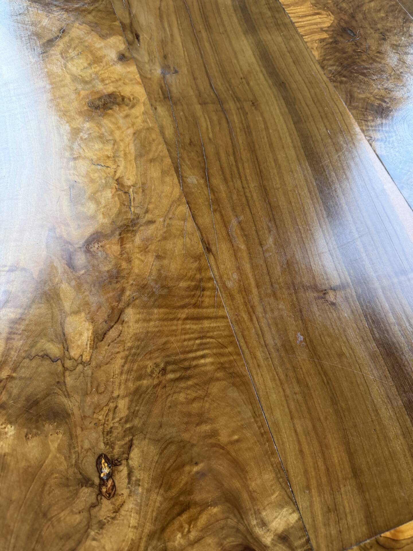 Dining table in solid olive wood Maison Skela 1960