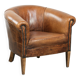 Vintage sheepskin club armchair in a subtle size with warm colours