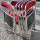Set of 6 folding chairs from the 70s tweed and chrome metal